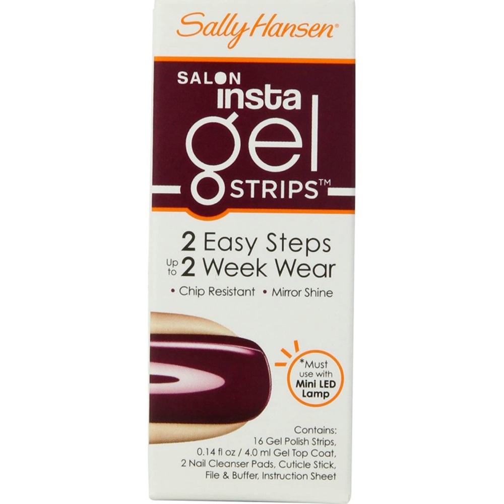 Ruby Doo - maroon color print Sally Hansen Insta gel strips